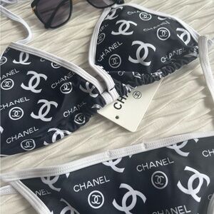 CC Boutique Black and White Bikini Swim Set